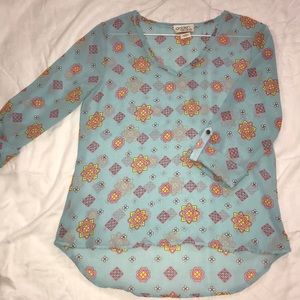 Baby Blue Mandala Print Top